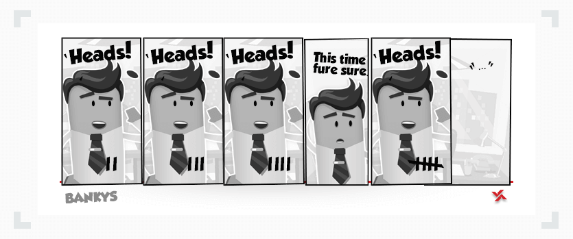 comic illustrating how the hot hand fallacy works in sports betting