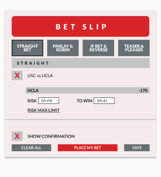 Bet slip example