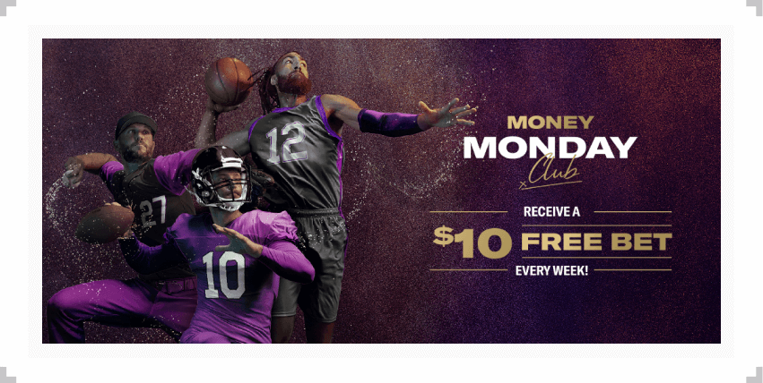 Screenshot of BetMGM Money Monday Club free bet promotion