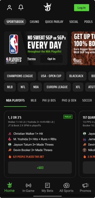 DraftKings mobile app