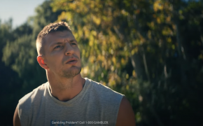 Rob Gronkowski watching field goal kick FanDuel fake movie trailer