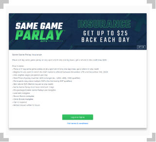 FanDuel same game parlay insurance terms and conditions