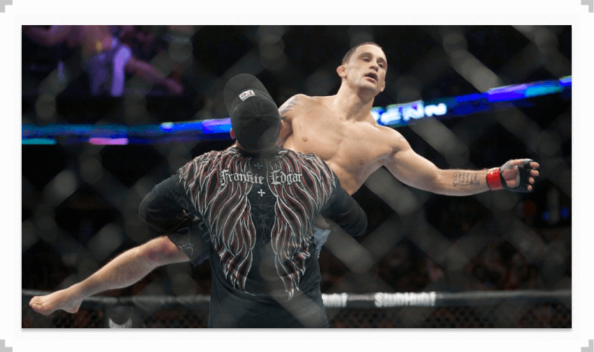 Frankie Edgar lifted up in UFC octagon