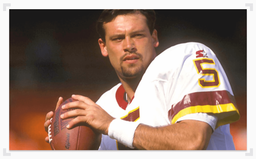 Heath Shuler throwing during warm up
