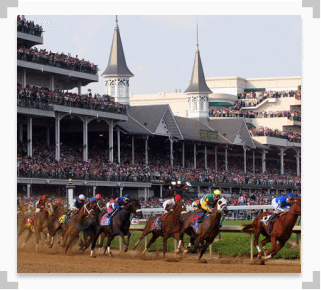 Photo of horses racing during the Kentucky Derby