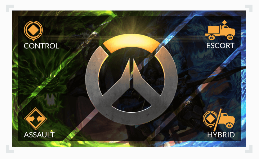 infographic showing overwatch map types