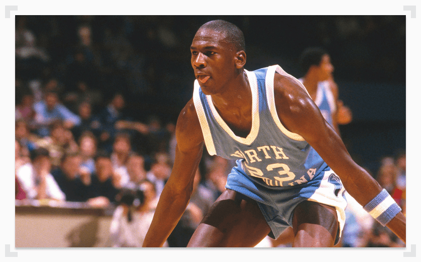 Michael Jordan in Tar Heels uniform