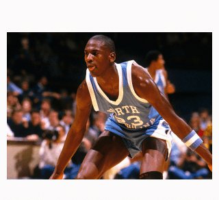 Michael Jordan in Tar Heels uniform