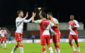 Wissam Ben Yedder celebrates
