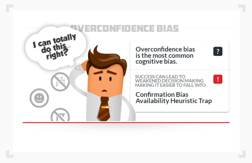 Infographic lisitng reasons the overconfidence bias is called the mother of all cognitive biases