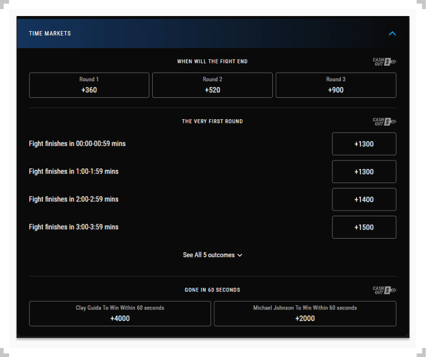 PointsBet UFC prop bets for Clay Guida and Michael Johnson