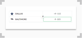 NFL point spread example