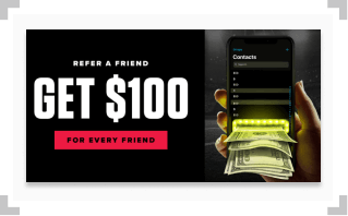 Screenshot of PointsBet Sportsbook referral bonus promo