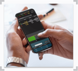 photo of man using a sportsbook cell phone app