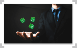 Cannabis on dice being thrown