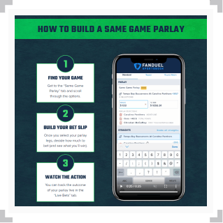 FanDuel same game parlay instructions screenshot