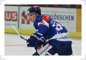 Auston Matthews skating wearing Zurich ZSC Lions jersey