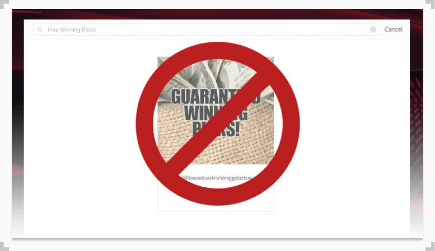 Photo showing an example of guaranteed wins at a handicapper