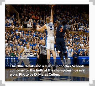 Photo of the tip off at a Duke vs Virginia game