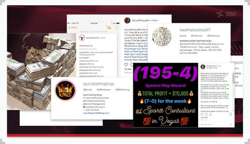 infographics showing examples of different scams fraudulent handicappers pull
