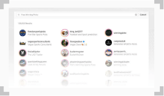screenshot of search results for 'free winning pics' on twitter