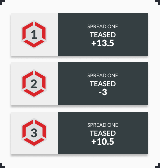 infographic showing 3 betting spreads teased
