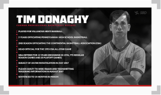 infographic showing a timeline of the life of tim donaghy
