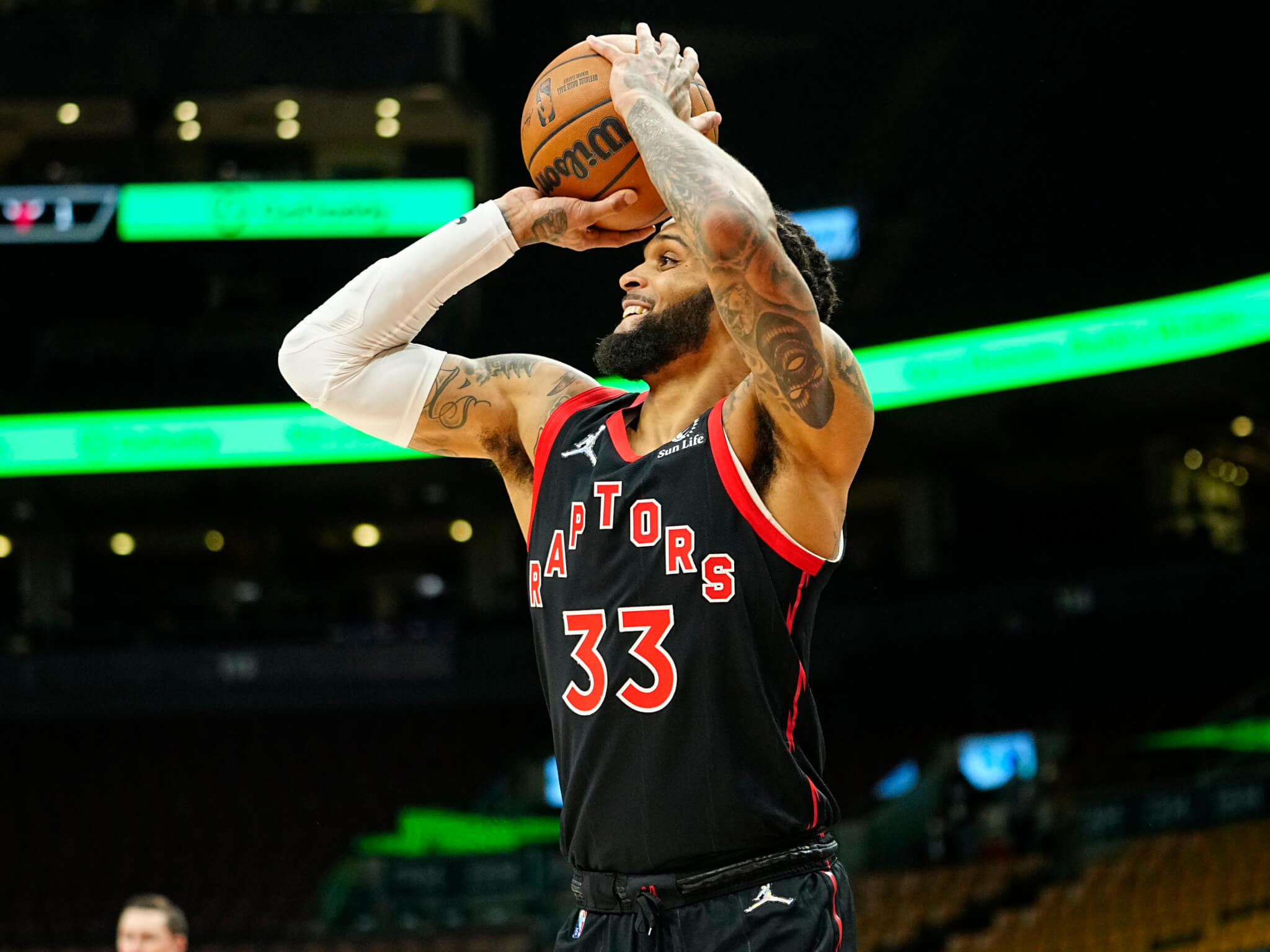 Gary Trent Jr. rises up for three