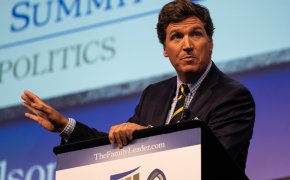 Tucker Carlson at a speaking engagement
