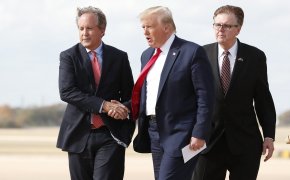 Donald Trump arriving in Texas