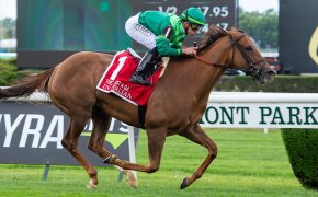 In Italian winning the Just A Game Stakes