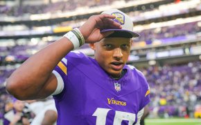 Closeup of Minnesota Vikings quarterback Joshua Dobbs