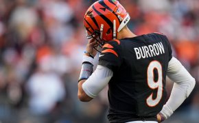 Joe Burrow wiping his eyes