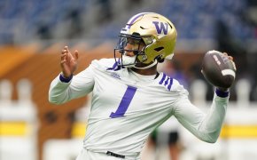 QB Michael Penix Jr and the #2 Washington Huskies are betting plenty of love from the betting public in the college football public betting splits for Monday's national championship game against #1 Michigan.