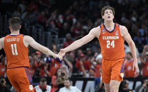 Clemson Tigers center PJ Hall and guard Joseph Girard III